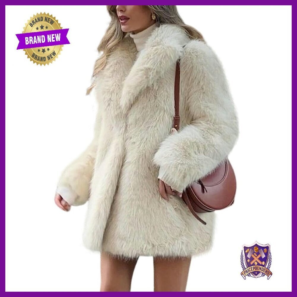 Faux Fur Coat Women's Winter Jacket Fluffy Lapel Long Sleeve Outerwear